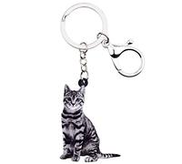 DUOWEI Porte-Clés Pour Chat Gris Porte-Clés En Acrylique Pour Animaux De Compagnie Décoration De Sac À Main Pour Femme Adolescente Cadeau À Breloques (Nuage)
