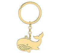 DUOWEI Porte-clés tortue de mer en émail avec breloque en forme de tortue de mer - Cadeau pour femme et fille (baleine dorée), Baleine dorée