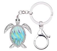 DUOWEI Porte-clés tortue de mer en émail avec breloque en forme de tortue de mer, pour femme et fille, saphire, Medium