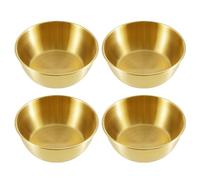 duoyif Bols à tapas et sauces, 12 cm 4 pièces Doré Bol à trempette en acier inoxydable, Bol de Snacks et Dessert, Petit Bols ronds pour Sauces Apéritifs Sushis Épices (Doré, 12x4cm)