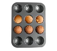duoyif Moule à Madeleine Professionnel 12 Cavités Ø 7 cm Moule à Gâteau, Moule Madeleines En Acier Carbone Antiadhésifs, Moule à Pâtisserie Pour Pains Gâteaux Muffins (Madeleine, 7cm)