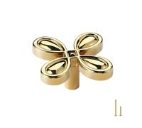 DuoZanthic Lot de 2 Poignées de Tiroir Dorées, Poignées de Meuble de Salle de Bain Dorées à Quatre Pétales, Métal Chromé Poli, Bouton de Tiroir de Pétales, Matériau: Laiton Massif(20PCS)