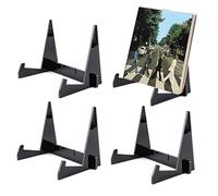 duozoanz Acrylique Support Vinyle 3pcs Rangement Vinyle Etagere Rangements pour CD et DVD pour Presentoir Disque Album Vinyle Livre Cadres Photo, Noir