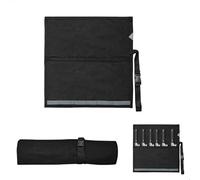 duozoanz Sac à Couteaux en Oxford, Malette Couteau avec 5 Compartiments, Étui Couteau Rigide pour Chef, Pochette Couteau de Cuisine, 47.5x27.5cm, Noir