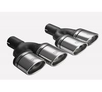 Ulter Sport Embout d'échappement (à gauche) - Ovale Double 95x65mm Incliné - Longueur 200/180mm - Montage ->50mm - Inoxydable