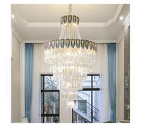 Duplex Crystal Light Escalier en Spirale Long Chandelier Lumière Luxury Penthouse Villa Loft Appartement Plairwell Luxury Hotel Light (A-40XH80CM) KeYJ