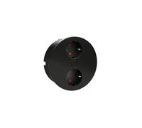 Duplex Double Prise, Einbausteckdosenelemente, Rond, Avec Prises Schuko, Noir