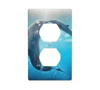 Duplex Socket Plaque Murale Décorative YYHHAOFA Hiver Motif Dauphin Décoration Murale Flexible pour Salon Chambre Salle de Bain