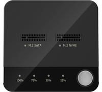 Duplicateur M.2 NVME/SATA Cloner SSD M.2 NVME/SATA double baie clonage hors ligne Boîtier M.2 SSD sans outil Adaptateur M.2 USB C écriture/lecture avec PC Plug and Play