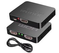 Duplicateur Splitter Réplicateur de signal de 1 à 2 HDMI 4K 1 entrée 2 sorties actives avec câble d'alimentation par micro USB, 1 x 2 ports, prend en charge la 3D HDCP Idéal pour le jeu, la formation