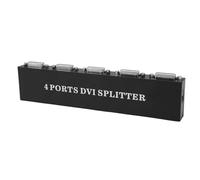 Duplicateur Vidéo de Distribution, DVI DVI Splitter à Large Plage à Haute Vitesse Dispification de Chaleur 100-240V Plug en Alliage en Aluminium et Lecture HDTV 1 Entrée 4 (Prise UE)