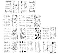Dupoem 30 Feuilles Tatouage Temporaire Autocollant, Tatouage Éphémère Personnalisé avec Designs Variés Mandalas Fleurs Animaux Résistant à l'Eau, Tatoo Idéal pour Fêtes et Déguisements