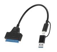 Dupoem Adaptateur Sata vers USB 3.0, Adapté aux Disques Durs/Disques SSD de 2,5 Pouces et 3,5 Pouces, Équipé d'un Adaptateur Secteur 12V 2A, Compatible avec les Systèmes Windows/macOS/Linux