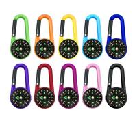 Dupoem Lot de 10 Mini Boussoles avec Mousquetons, Porte-Clés Boussoles Portables et Colorés, Mousquetons d'Extérieur pour Enfants, Adaptés à la Randonnée, au Camping, à l'Alpinisme et aux Cadeaux de F