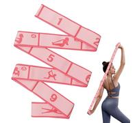 Dupoem Sangle de Yoga Élastique, Bande Pro Musculation avec 10 Boucles pour Fitness Pilates Stretching, Bandes d'Étirement des Jambes Ceinture d'Assistance Souple pour Exercices à Domicile (Rose)