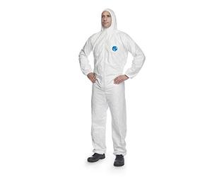 DuPont Tyvek 200 EasySafe Lot de 100 vêtements de protection chimiques avec capuche, catégorie III, type 5 et 6 Blanc Taille XXL