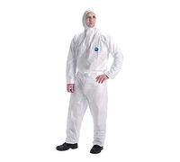 DuPont Tyvek 400 Dual | Vêtement de Protection Chimique, Catégorie III, Type 5 et 6 | Devant en Tyvek |Dos en SMS | Blanc | Taille M