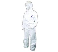 Dupont Tyvek Combinaison jetable avec capuche, élastique Manchette, Blanc, Medium (lot de 25), XXL, blanc, 25