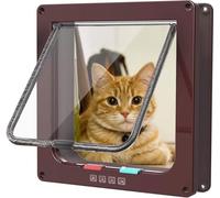 Duponzoo Chatière pour chats - Marron - 4 voies - 25 x 23,5 x 5,5 cm