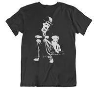 DuPu Charlie Chaplin Actor Funny Movie T-T-Shirts à Manches Courtes Unisex Adult Men Tee Gift Black(Large)