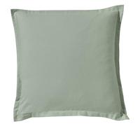 Duquennoy & Lepers - Taie d’Oreiller 63x63 CM - Taie d’Oreiller en Flanelle 100% Coton Finition Volant Plat - Uni Vert