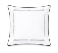 Duquennoy & Lepers - Taie d'oreiller 64x64 CM - Percale de Coton 80 Fils - Qualité Hôtel - Volant Plat 5 cm avec Biais - Imprimé Géométrique Bleu Marine - Certifiée Made in Green