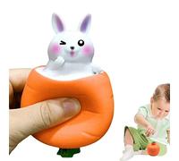 Duqulle 4pcs Balle Anti-Stress Lapin De Pâques, Jouet Lapin Carotte Pop-up, Balle De Décompression Sensorielle Fidget Jouets pour Les en-fants pour Le Soulagement du Stress, Amusant Lapin Faveur De