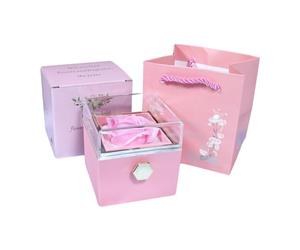 Duqulle Boîte À Bijoux De Préservée, Boîte-Cadeau De Bijoux De Rose Rouge pour Toujours, Boîte À Bijoux Inversée Romantique, Confession Rose Éternelle Cadeaux De Saint-Valentin