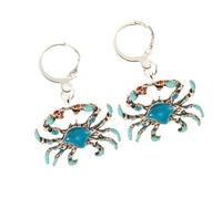Duqulle Boucles D'oreilles Pendentif Animaux Pour Femmes - Bijoux Crabe en Alliage Mode Stylées,Bijoux à Dégradé de Couleurs, Cadeau Élégant pour Petite Amie Fille Sœur Épouse