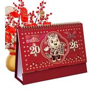 Duqulle Calendrier De Table 12 Mois | Gestion Traditionnelle Du Planning,12 Mois de l'Année du Cheval - Pour Salon Salle à Manger Chambre Bureau Étudiants Adultes Ados Amis