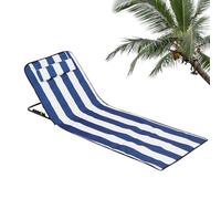 Duqulle Chaise Longue De Plage - Chaises de Jardin Pliables pour Extérieur - Chaise Longue Portable 160x52x38 cm avec Dossier et Têtière pour Jeunes Famille Jardin Bord de Mer Camping