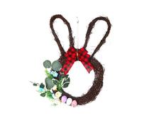 Duqulle Couronnes De Printemps pour Porte D'Entrée - Décor de Pâques Artificiel Saisonnier Mignon | Décoration Fête Lapin Œuf Couronne | pour Intérieur Extérieur Arbre Salon Chambre Fête Anniversaire