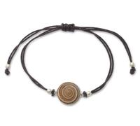 DUR Ahoi A1248 Bracelet élastique pour femme en argent sterling 925 de couleur marron avec longueur réglable, Eine Grösse, Argent sterling, Pas de gemme