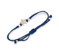 DUR Ahoi A1881 Bracelet élastique pour femme en argent sterling 925 de couleur bleu et sable avec motif étoile de mer et longueur réglable, Eine Grösse, Argent sterling, Pas de gemme