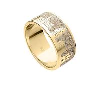 DUR Bague de plage Hambourg II en argent sterling 925 plaqué or avec sable de plage raffiné de couleur or/beige, taille : 54, R5861.54