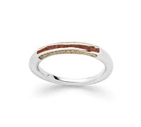 DUR Bague jeu de vagues en argent sterling 925 avec ambre, sable de pierre et sable de plage raffinés dans la couleur argent/bleu/beige, taille : 58, R5988.58