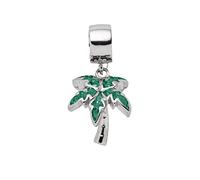 DUR Bijou pour femme Palme Sable pierre verte en argent 925/rhodié (F292), 1,73x1,6 cm, Sable de pierre, Pas de gemme