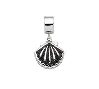 DUR Charm MUSCHEL sable de lave, argent 925/rhodié (F317), 1,8x1,2 cm, Argent sterling, Pas de gemme