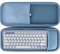 Dur Étui de Protection Compatible avec Logitech Pebble 2 Combo, Pebble Keys 2 K380s / K380 Clavier en Pebble Mouse 2 M350s / M350 Souris (Bleu Clair)