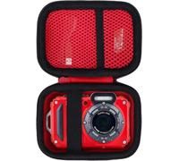 Dur Étui Housse Cas Compatible avec Kodak Pixpro WPZ2 Appareil Photo Numérique Compact (Rouge + Noir)