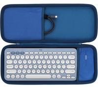Dur Étui Housse Cas Compatible avec Logitech Pebble 2 Combo K380s K380 Clavier sans Fil et M350s M353 Souris (Bleu)