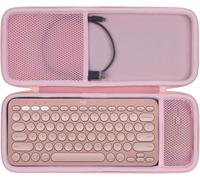 Dur Étui Housse Cas Compatible avec Logitech Pebble 2 Combo K380s K380 Clavier sans Fil et M350s M353 Souris (Rose)