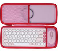 Dur Étui Housse Cas Compatible Avec Logitech Pop Icon Combo, Ensemble Clavier Et Souris (Rose)