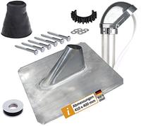 DUR-line Kit de montage de support de chevrons - Joint d'antenne rouge pour mâts de 48 mm - Plomb de toit, manchon en caoutchouc (noir), capuchon de mât en aluminium, vis, ruban isolant, clip de câble