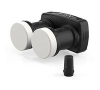 DUR-line LNB monobloc 6° - Astra 19,2° E + Hotbird 13° 1 participant & 2 satellites (MB6-QS) Double LNC avec DiSEqC intégré Full HD, 4K, 8K, 3D Résistant aux intempéries blindage mobile, (MB6-US)