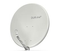 DUR-line Select Antenne satellite 80 cm en aluminium [3 tests très bons*] / Gris clair avec support LNB / Résistant aux tempêtes et facile à installer / inoxydable