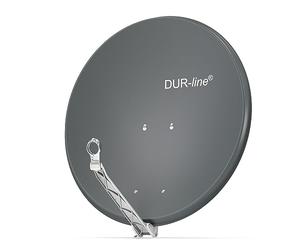 DUR-line Select Parabole Satellite 80 cm/réflecteur Satellite en Aluminium [ 3 Tests très Bien * ] / Anthracite avec Support LNB/résistant aux tempêtes et Facile à Installer/Inoxydable