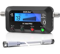 Dur-Line SF 2460 Pro - Pointeur Satellite - Appareil de Mesure précis pour orienter Votre Parabole - Sondeur Satellite avec câble F, Signal sonore, écran LCD, Astra, Hotbird