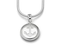 DUR P4137 Pendentif ancre coquillage ellipse pour femme en argent sterling 925 de couleur argentée Largeur 15 mm, Breite: 15 mm, Argent sterling, Pas de gemme