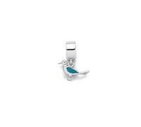 DUR Pendentif unique mouette pour femme en argent sterling 925 avec sable de pierre de couleur argent et bleu, dimensions : 1,25 x 1,5 cm, F327, 1,25x1,5 cm, Argent sterling, Pas de gemme